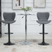 Set of 2 Adjustable Swivel Bar Chairs with PU Leather, Backrest & Footrest - Grey - Green4Life