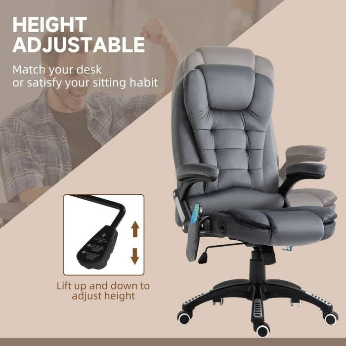 Velvet-Feel Office Chair with Six Massage Points - Grey - Green4Life