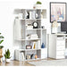 Freestanding 5-Tier Modern Bookcase with 13 Open Shelves - White/Grey - Green4Life