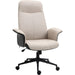 Vinsetto High Back Office Chair, Linen Fabric Upholstery & Adjustable Seat Height - Beige/Black - Green4Life