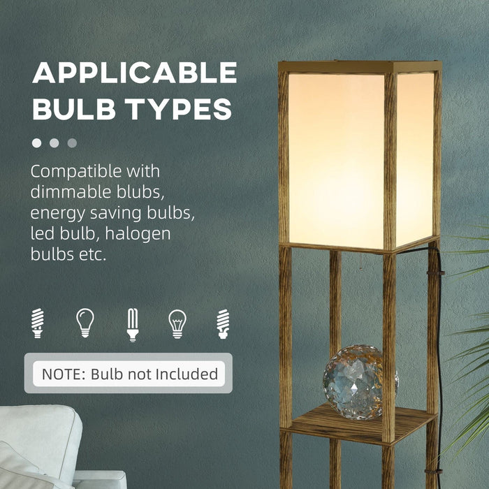 Ambient Lighting Dual-Light Shelf Floor Lamp - Rustic Brown - Green4Life
