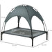 Medium Canopy Haven Elevated Pet Bed –  Grey - Green4Life