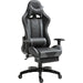 HOMCOM High-Back Faux Leather Gaming Chair with Footrest - Black/Grey - Green4Life