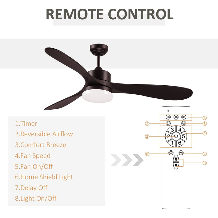 Ceiling Fan with Light - Brown - Green4Life