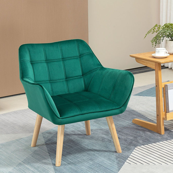 Emerald Comfort Lounge Chair with Wide Arms and Slanted Back - Green4Life