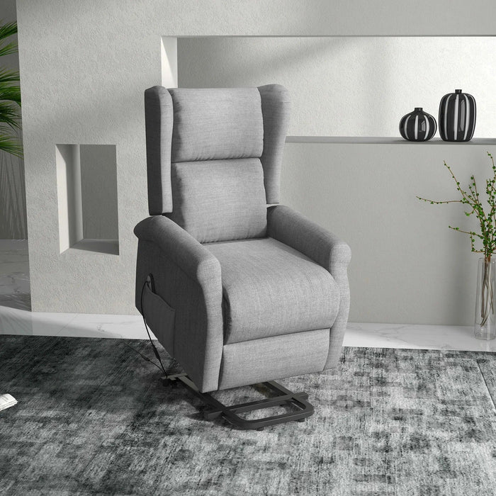 Electric Recliner Armchair for the Elderly with Remote Control - Grey - Green4Life