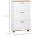 Slim Shoe Storage Cabinet with 3 Flip Drawers - White - Green4Life