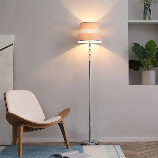 Chromed Elegance Floor Lamp with Fabric Shade - Green4Life