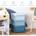 Ombre Blue Vertical Storage Tower with Drawers for Kids - Green4Life