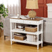 Classic Style Console Table with Storage Shelves and Drawers - White - Green4Life