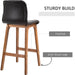 Modern Bar Stools Set of 2, PU Leather Upholstered Bar Chairs with Wooden Frame - Brown - Green4Life
