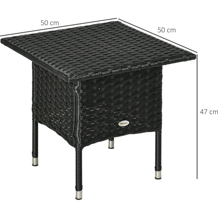 Outsunny Rattan Coffee Table - Black - Green4Life