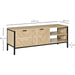Double Door TV Cabinet Stand with Adjustable Storage Shelves - Natural - Green4Life