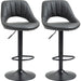 Set of 2 Swivel Adjustable Height PU Leather Counter Chairs with Footrest - Grey - Green4Life