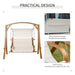 Wooden 2-Seater A-Frame Swing With Canopy and Cushion - Cream White - Outsunny - Green4Life