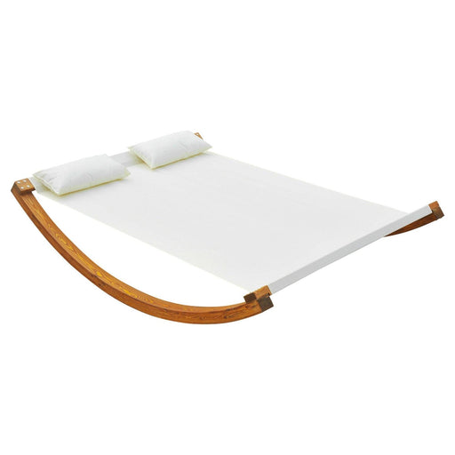 Wooden Rocking Double Sun Lounger With Pillows - White - Outsunny - Green4Life