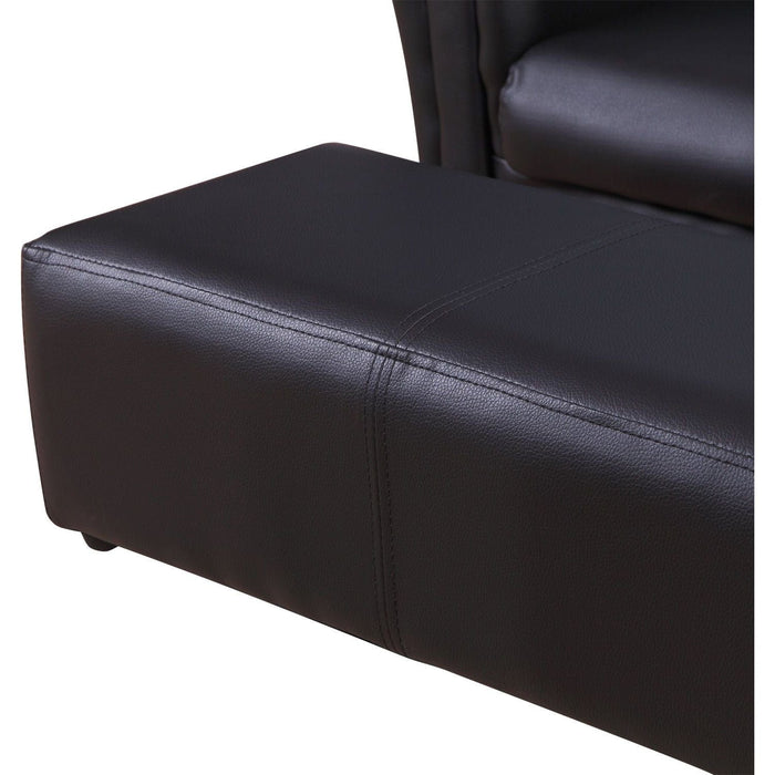 Twilight Black 2-Seater Kids Sofa with Footstool - Green4Life