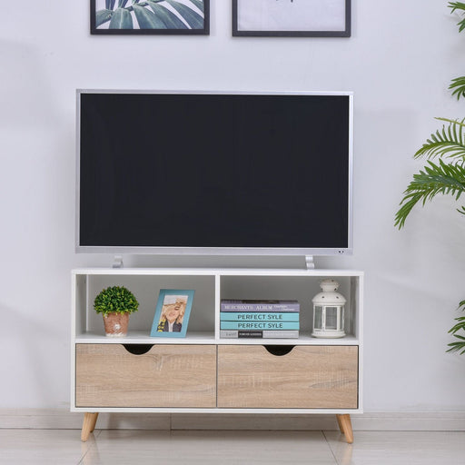 TV Stand Cabinet with Shelf & Drawers for TVs up to 42" - Beige/White - Green4Life