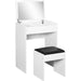 Dressing Table Set with Padded Stoo & Flip-up Mirro - White - Green4Life