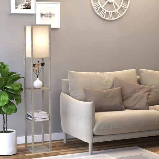 Floor Lamp with 3-Tier Shelves - Oak Wood - Green4Life