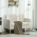 Cream White Modern Loveseat with Storage and Tufted Design - Green4Life