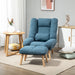 HOMCOM Reclining Armchair with Matching Stool - Blue - Green4Life