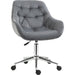 Vinsetto Home Office Chair with Velvet Upholstery, Armrests & Adjustable Height - Dark Grey - Green4Life