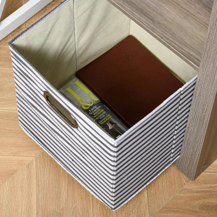 2-Tier Storage Shelf with Fabric Drawer - Grey - Green4Life