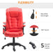 Executive Office Chair with Massage and Heat Function, PU Leather Upholstery - Red - Green4Life