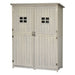 Outsunny 127.5L x 50W x 164Hcm Wooden Garden Storage Shed with Shelves & Two Windows - Grey - Green4Life