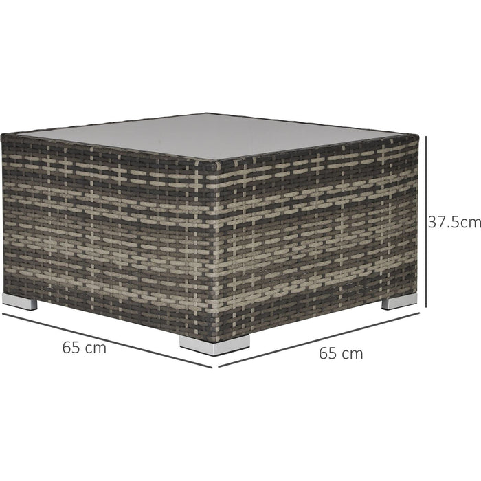 Outsunny Dark Grey Rattan Coffee Table - Green4Life