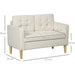 Cream White Modern Loveseat with Storage and Tufted Design - Green4Life