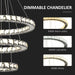 LED Chandelier with 3 Crystal Rings and 3 Light Modes - Silver - Green4Life