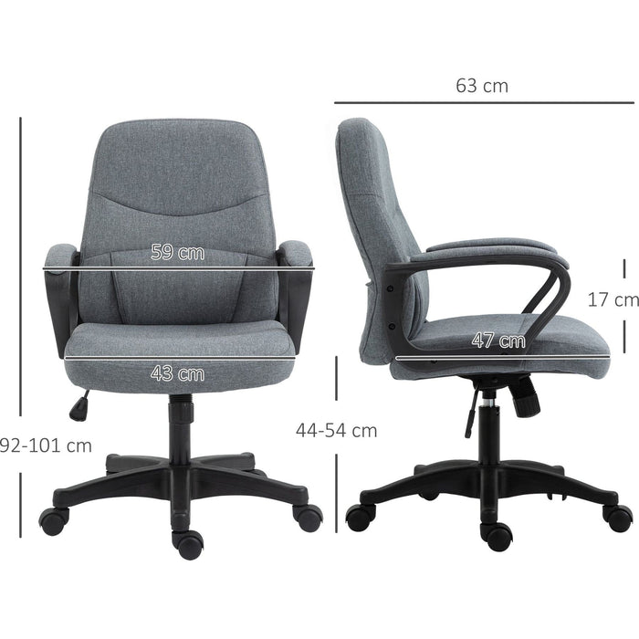 Vinsetto Office Chair with Massage Function and Lumbar High Back Ergonomic Support - Grey - Green4Life