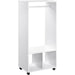 Open Wardrobe on Wheels with Hanging Rail and Shelves - White - Green4Life