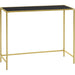 Modern Console Table with Tempered Glass Top and Steel Frame - Black/Gold - Green4Life