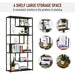 Industrial Style 6-Tier Bookcase Organiser - Rustic Brown/Black - Green4Life