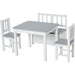 Modern Grey 4-Piece Kids Versatile Table, Chairs & Bench Set - Green4Life
