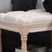 2 Tier Shoe Rack Bench with Button Tufted Upholstered Cushion - Cream White - Green4Life