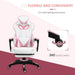 Vinsetto PU Leather Gaming Chair with Footrest and Headrest - Pink/White - Green4Life