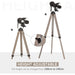 Industrial Style Tripod Floor Lamp - Black & Natural Wood - Green4Life