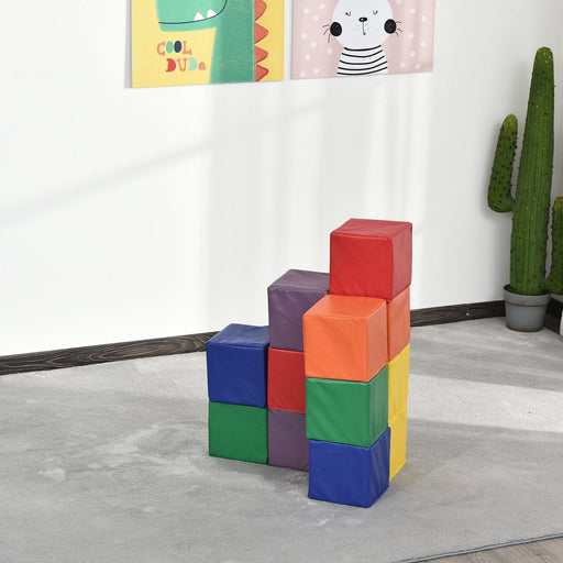 Kids 12-Piece PU Soft Stacking Blocks - Multi-Colour - Green4Life