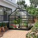 Outsunny 6 x 10 ft Walk-In Polycarbonate Greenhouse with Sliding Door, Galvanised Base & Aluminium Frame - Grey - Green4Life