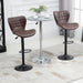 Set of 2 Adjustable Swivel Bar Chairs with PU Leather, Backrest & Footrest - Brown - Green4Life