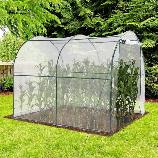 Outsunny 2W x 2.5L x 2H m Walk-in Polytunnel Greenhouse with Roll-up Door, PVC Cover & Steel Frame - Green4Life