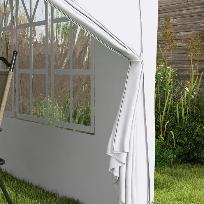 3 x 3m White Pop Up Gazebo with Windows & Carry Bag - Outsunny