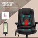 Vinsetto Recliner Office Chair with Six Massage Heating Points, Linen-Feel Upholstery - Black - Green4Life