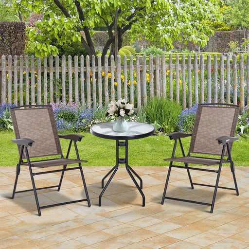 Twilight Comfort - 3-Piece Folding Bistro Set in Brown - Outsunny - Green4Life