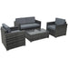 Outsunny 4-Seater Rattan Sofa Set - Grey - Green4Life