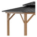 3.4 x 3.4m Gazebo with 2-Tier Galvanised Metal Roof and Solid Wood Frame - Grey - Green4Life